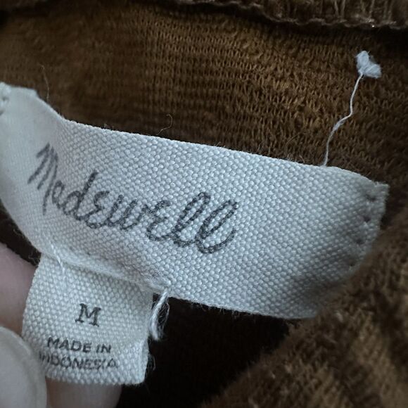 Madewell Quilted Diamond Stitch Hoodie Sweatshirt Brown Tan Medium - Picture 4 of 6